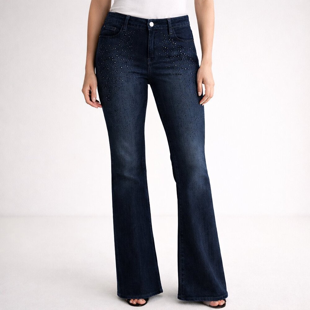 NYDJ WOMAN'S Bootcut JEANS W Stones Dark Blue Sz.14